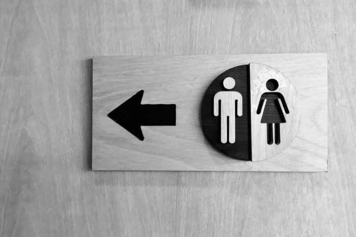 man and woman bathroom signs