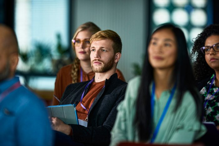 audience at a presentation or conference