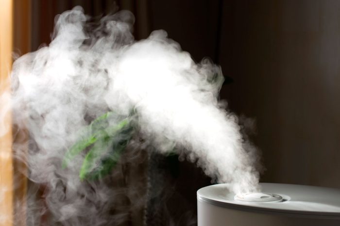 humidifier in a dark room