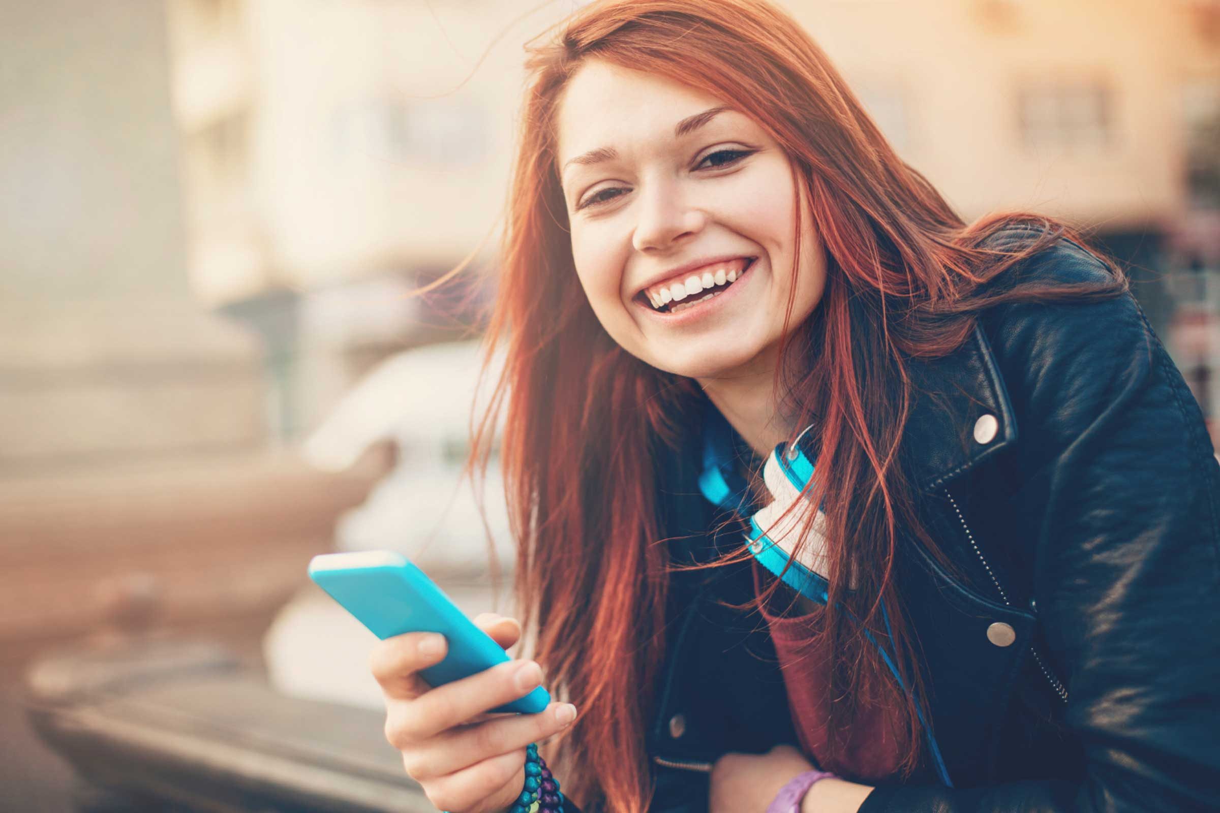 Smiling woman.