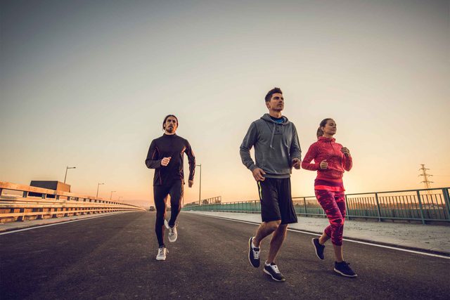 people running on the road