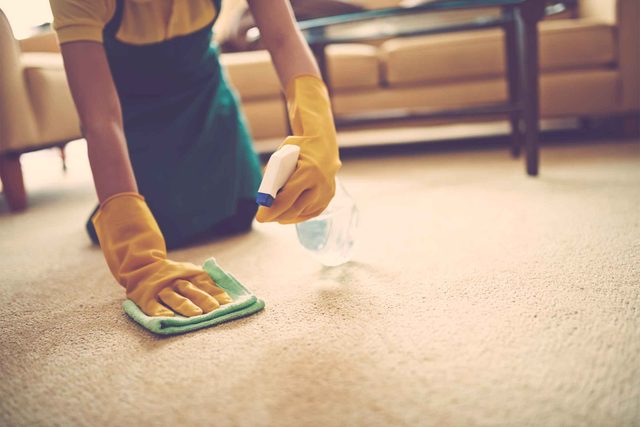 person cleaning floor