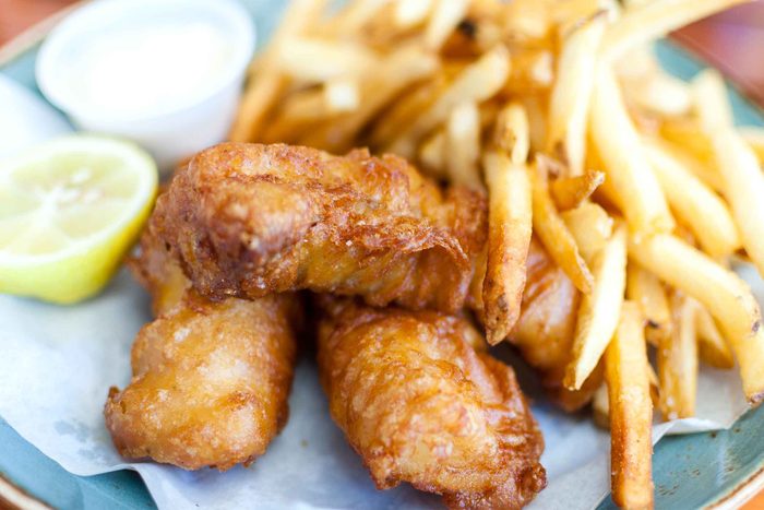 Plate of fried food