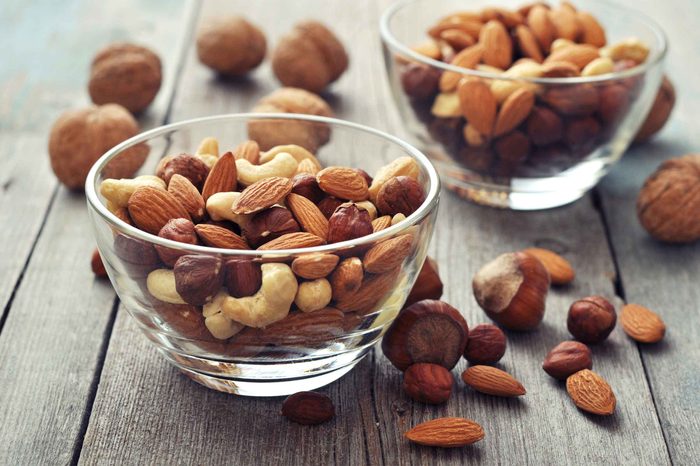 bowls of mixed nuts