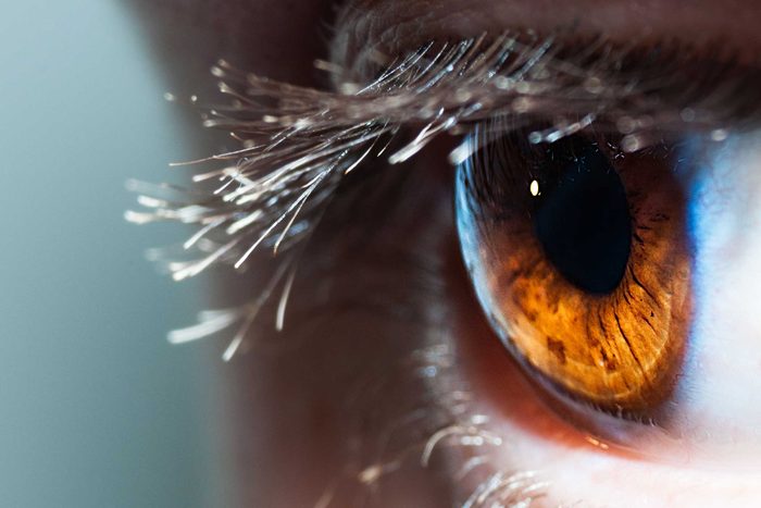close-up of brown eye