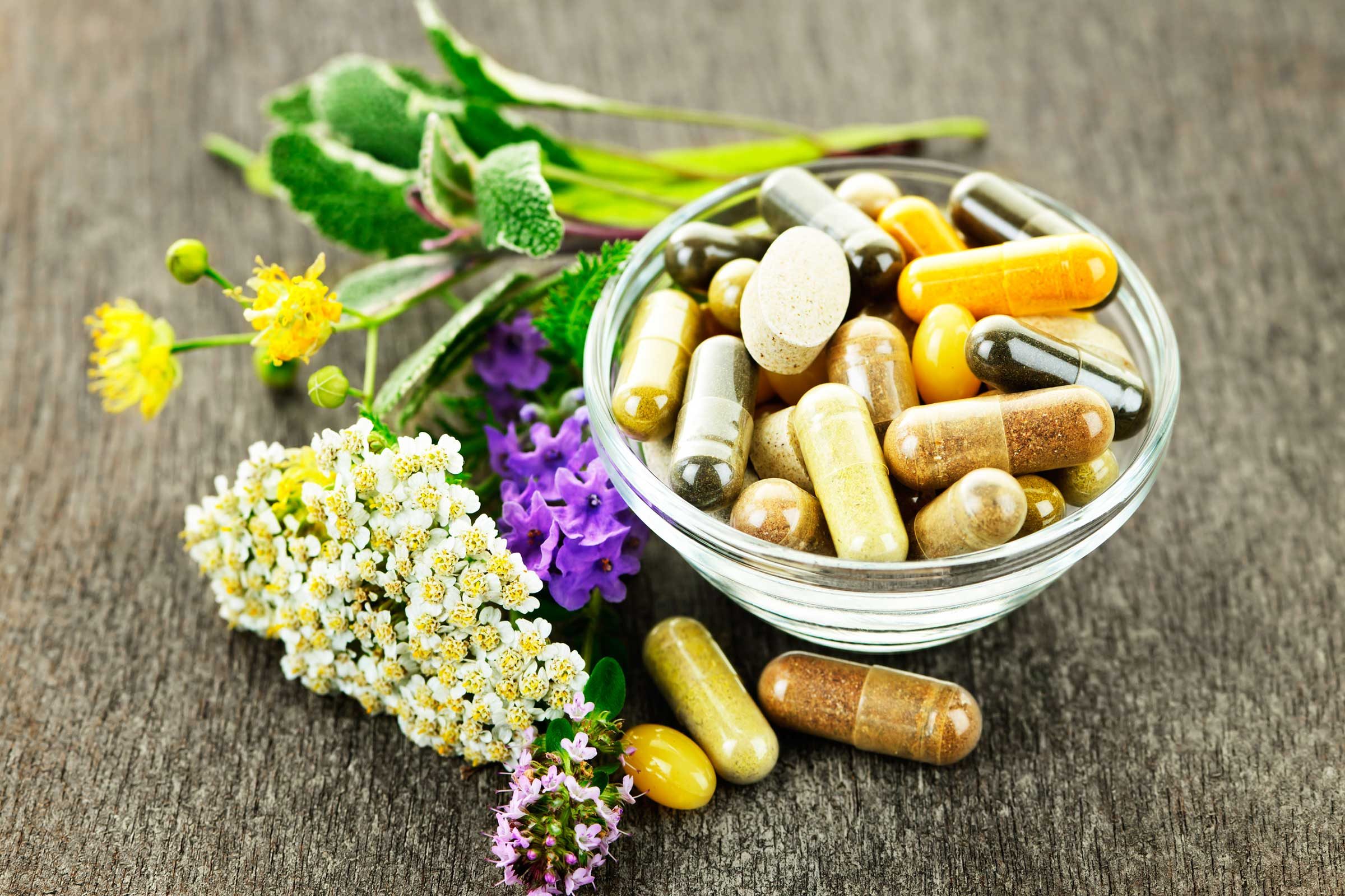 Vitamins and herbs.