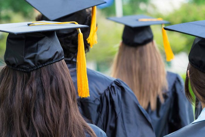graduating students in caps and gowns
