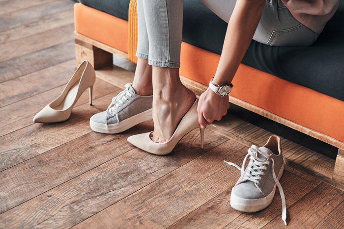 heels or sneakers concept