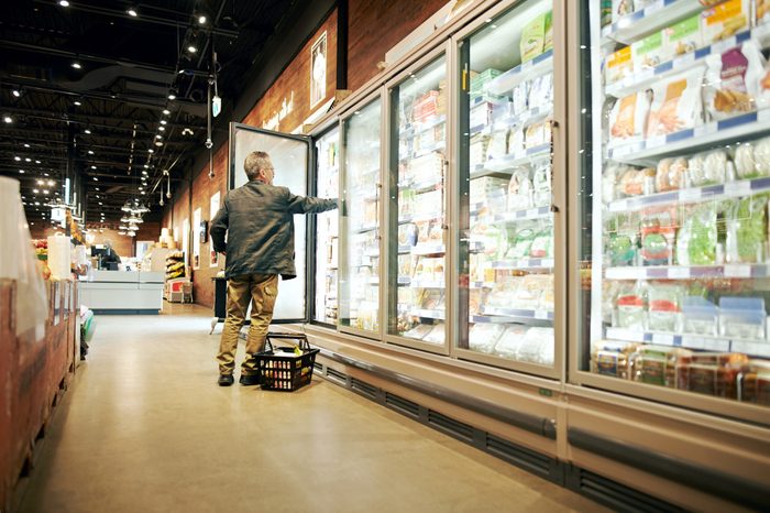 frozen aisle of grocery store