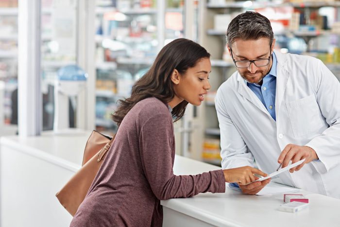 Woman at pharmacy