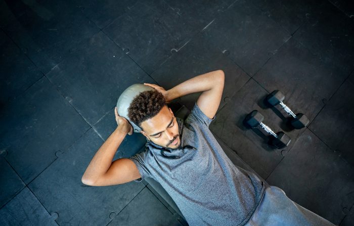 man working out in the gym