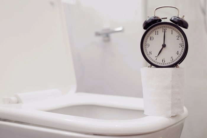 clock on toilet