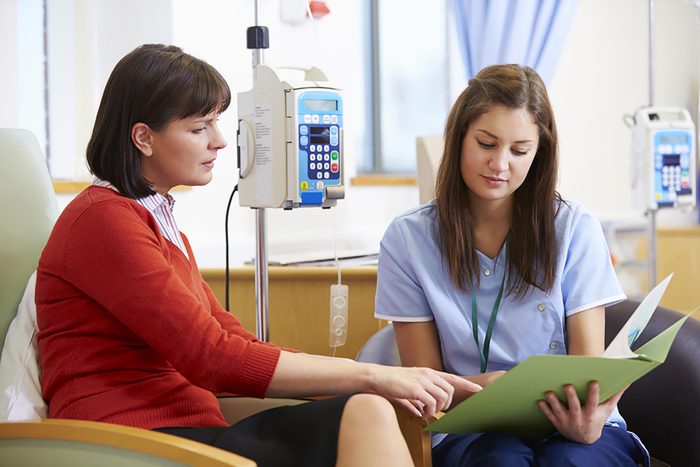 a doctor explaining a diagnosis to a patient
