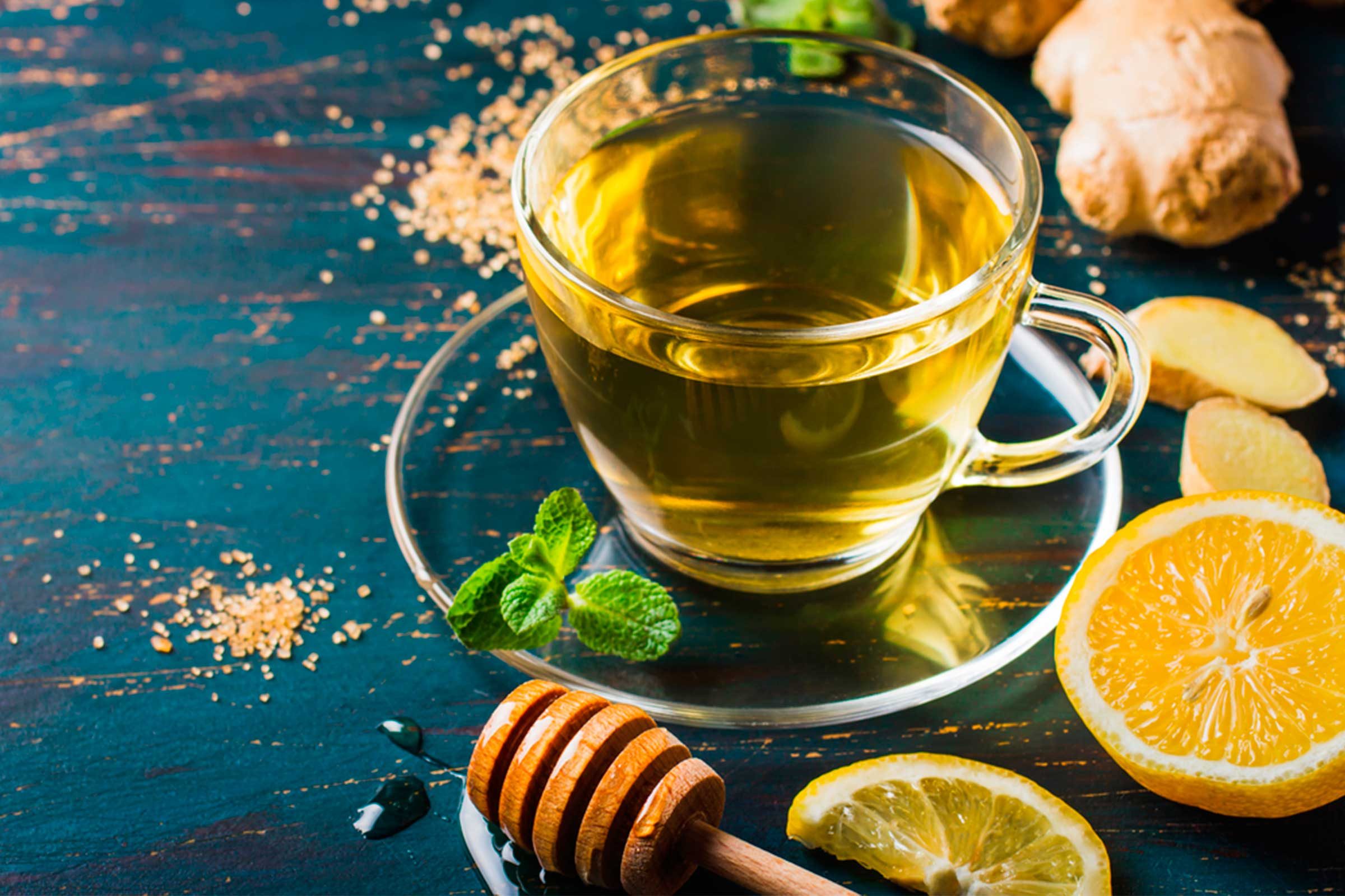 lemon water in cup