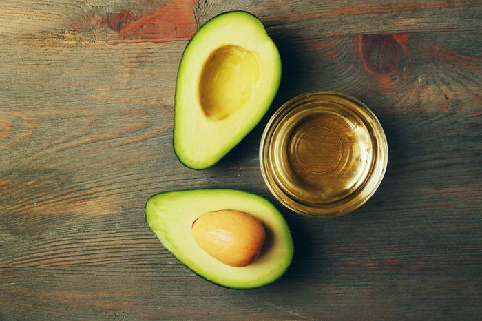 avocado halves with jar