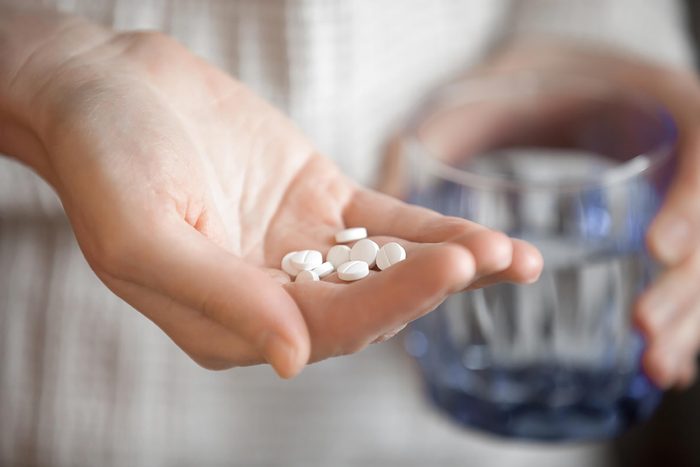 A handful of pills.