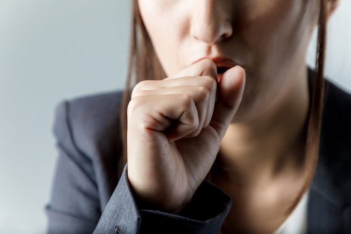 woman coughing