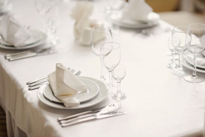 Table set with salad plates