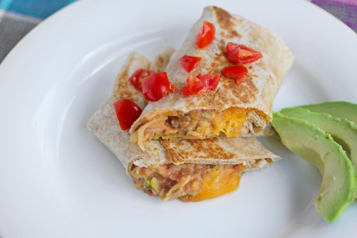 Zucchini, Bean, and Cheese Burritos.