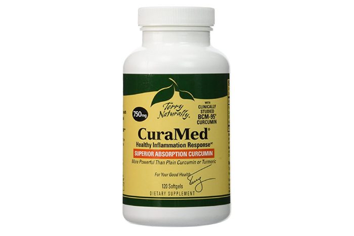 Bottle of CuraMed vitamins