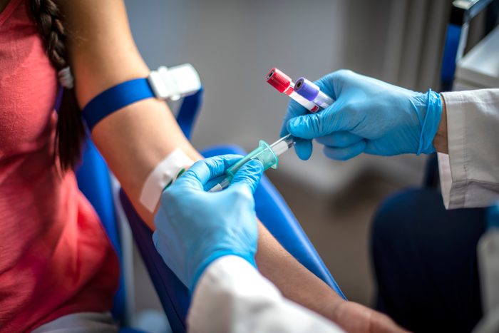 blood test close up
