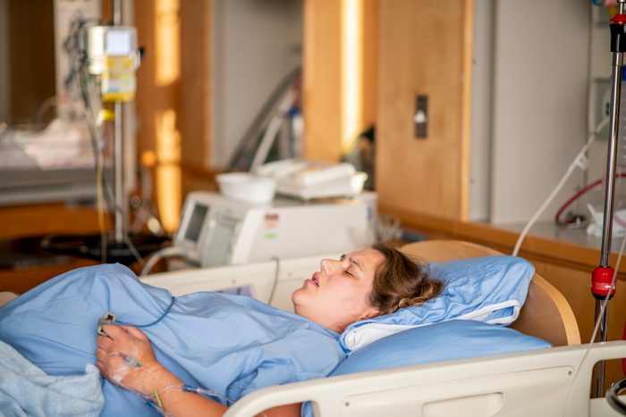 pregnant woman in labor at the hospital