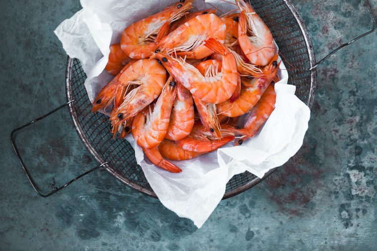 Bright pink shrimp