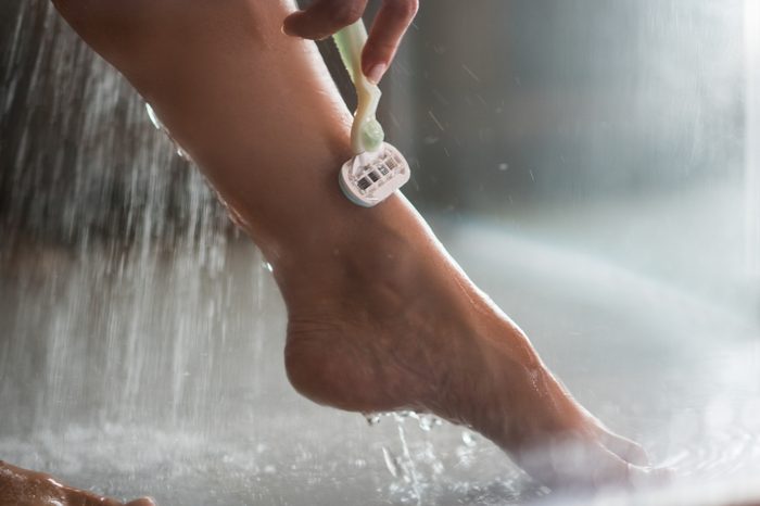 shaving in the shower