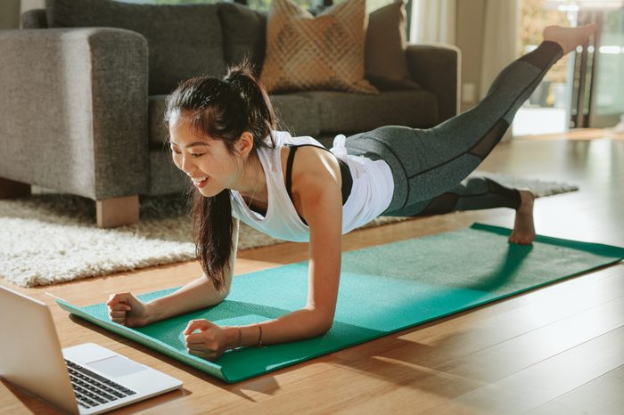 woman working out exercising at home