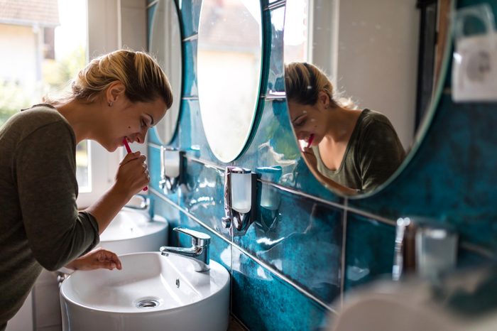 brushing teeth