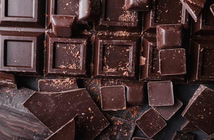 Background with chocolate close up
