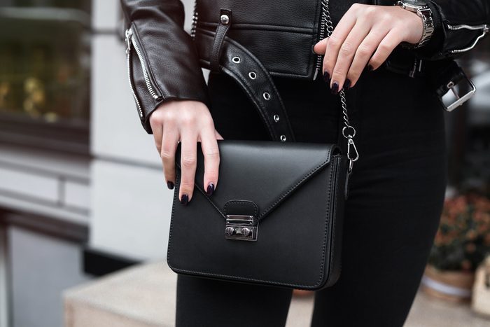 woman with black purse