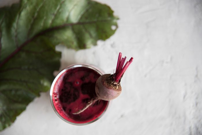 glasses with beet juice fresh. detox and diet