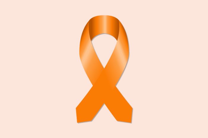 orange cancer ribbon for kidney cancer and leukemia