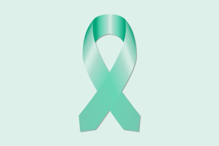 teal ribbon for ovarian cancer