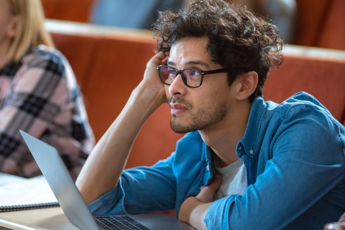 student looking up