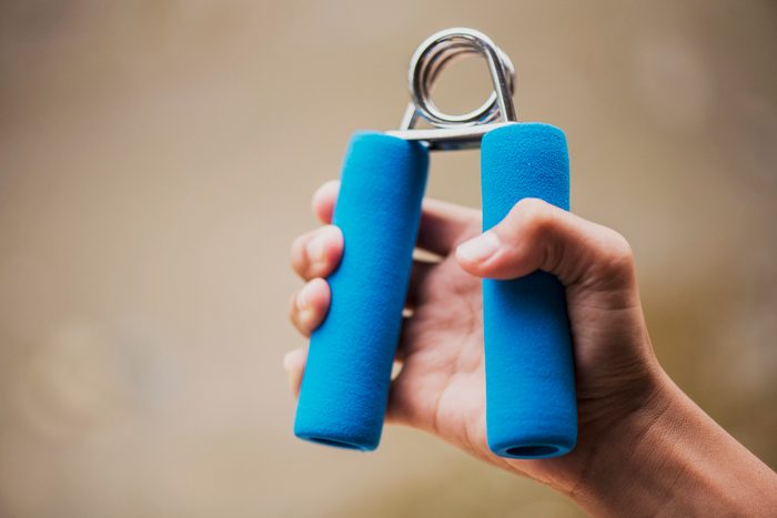 hand grip exercise close up