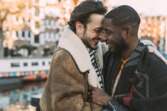 lgbtq couple enjoying embracing each other