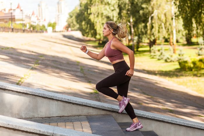 woman exercising outside