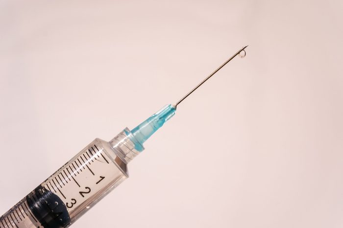 Close Up Of Injection White Background