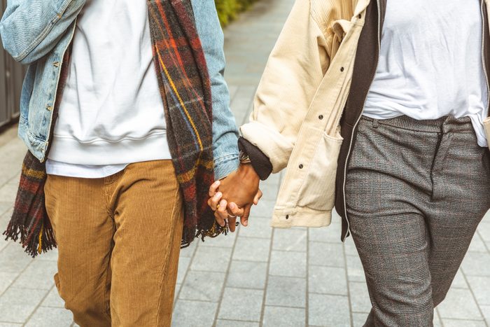 couple holding hands