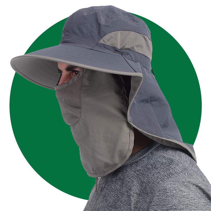 Ushake Outdoor Fishing Hat With Face Neck Flap Cover Wide Brim Sun Hat For Men Or Women