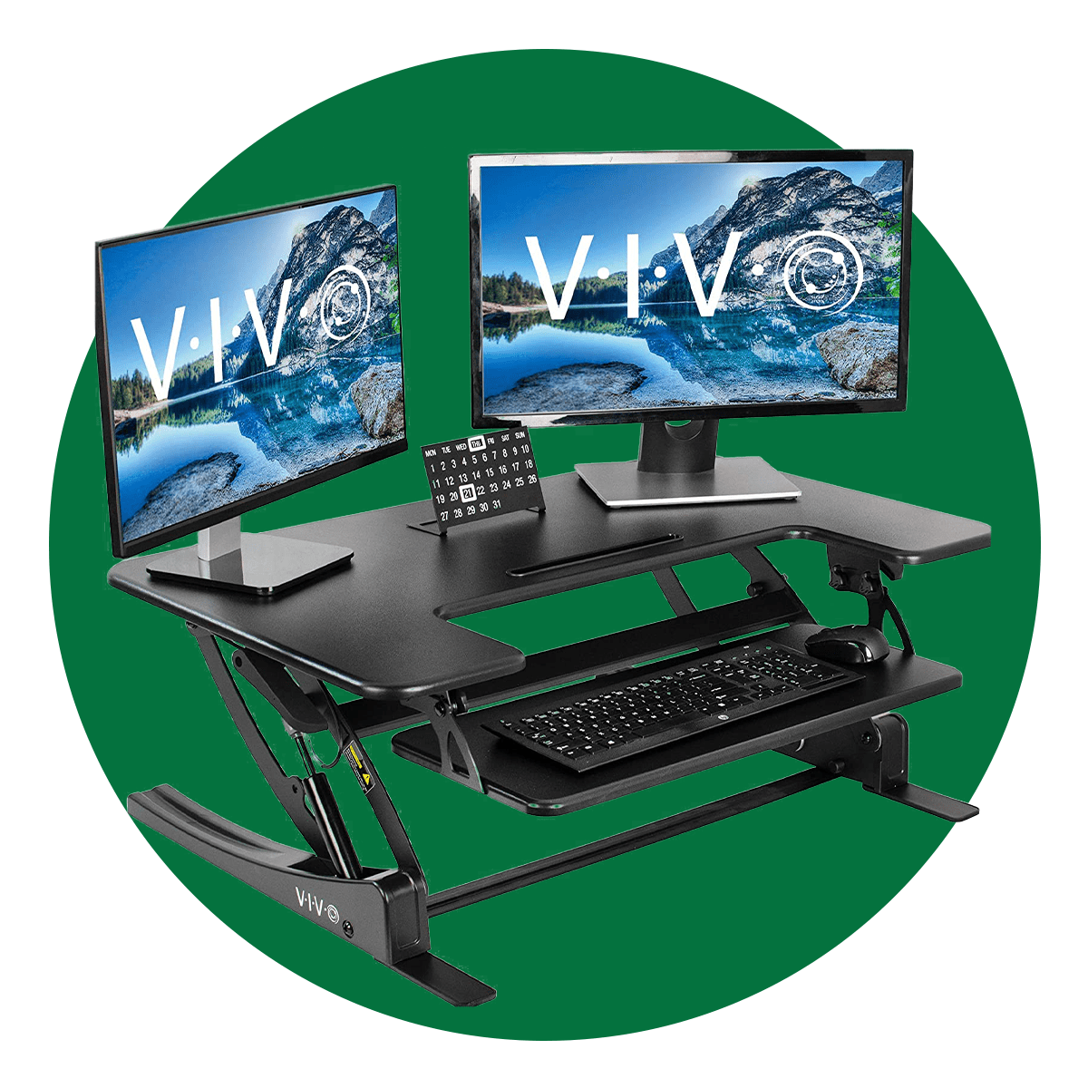 Vivo Black Height Adjustable Stand Up Desk Ecomm Via Amazon.com