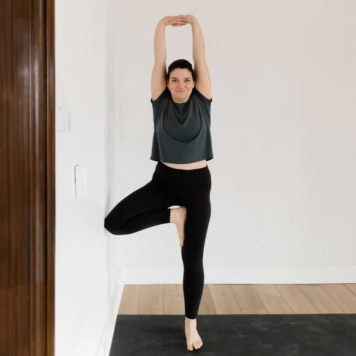 Tree pose at the wall
