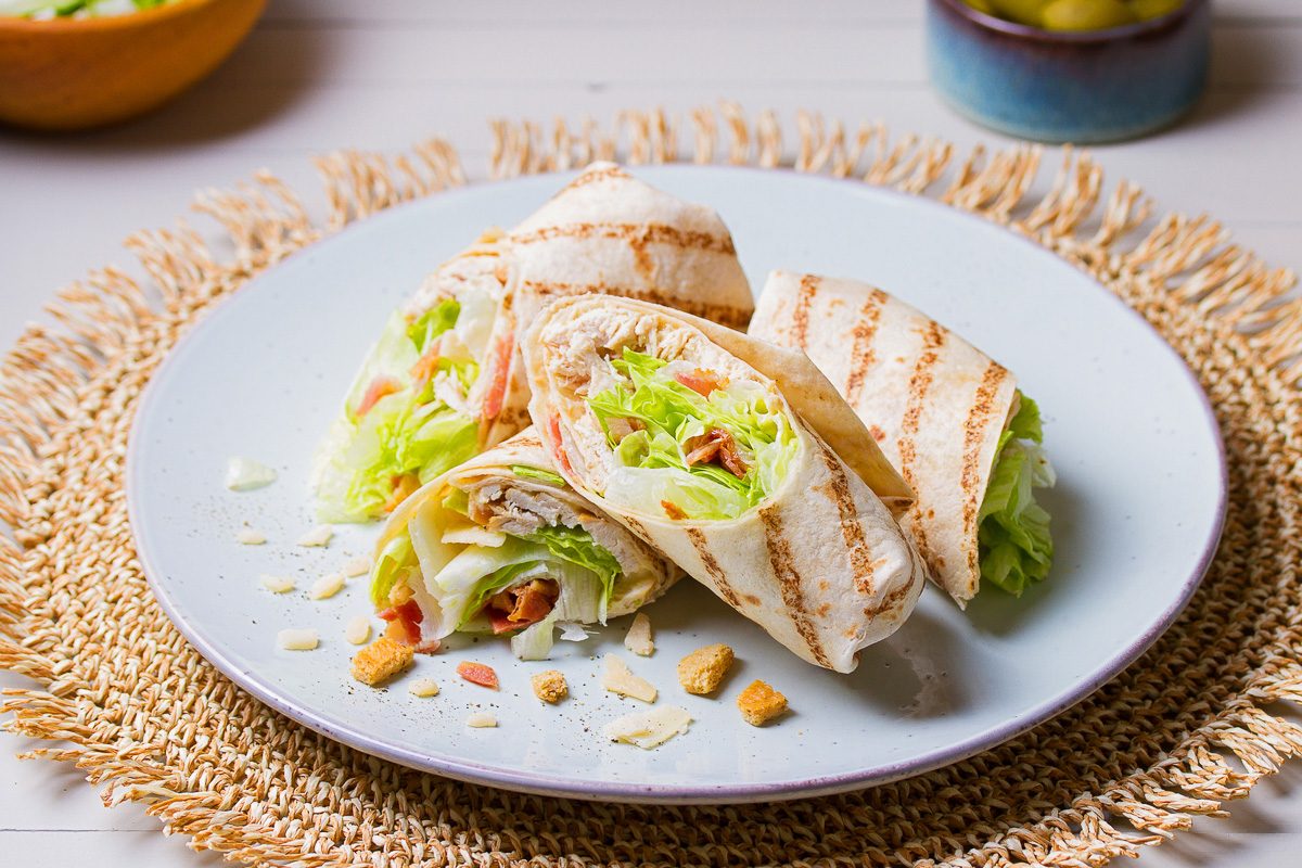 Turkey hummus wrap
