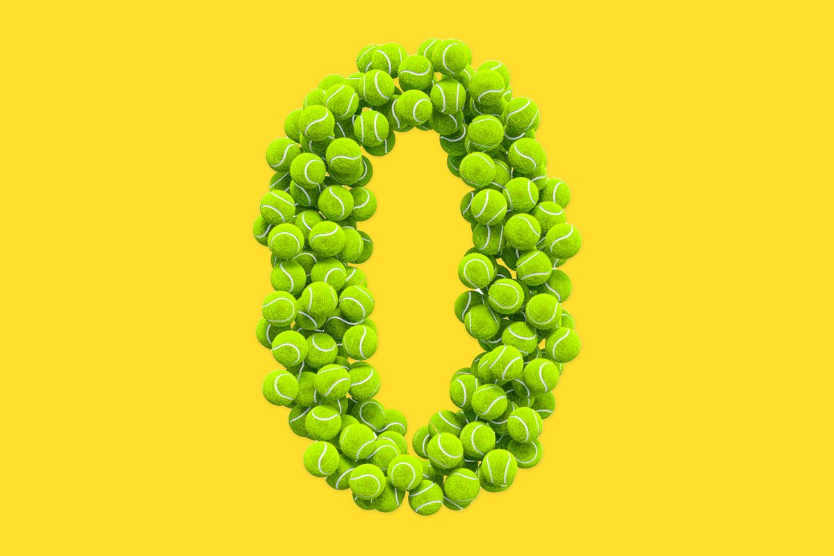 Number 0 From Tennis Balls